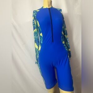 Halcurt Women's Boyleg One Piece Rash Guard with Built in Bra UPF50+#A2